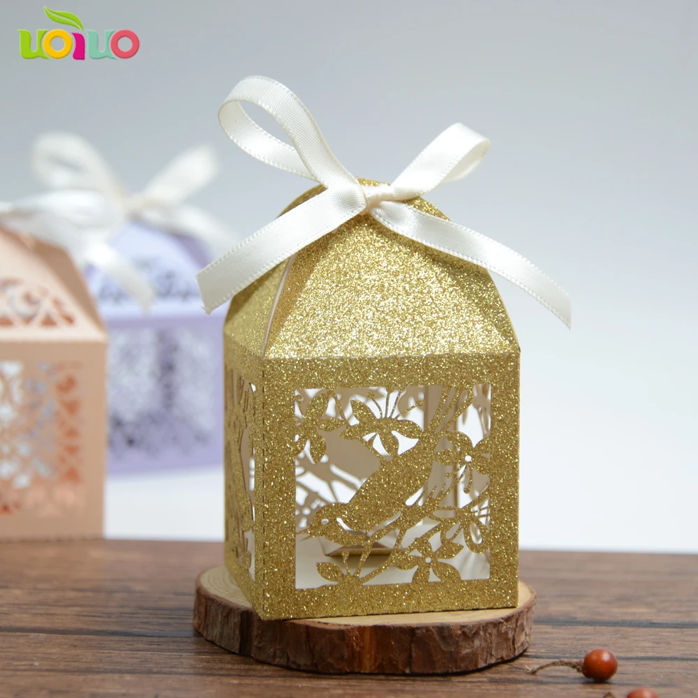 50pcs Glitter Paper High Quality Reasonable Price Sweet Boxes for Weddings