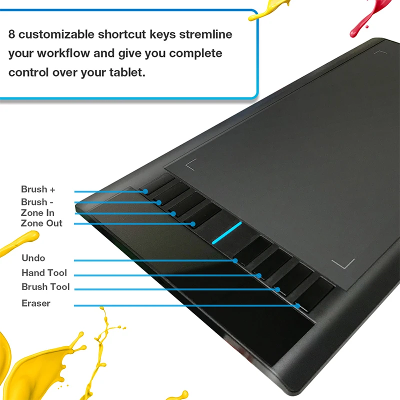 Imagem -06 - Tablet Gráfico Digital Ugee M708 v2 para Desenho 10x6 com Caneta sem Bateria