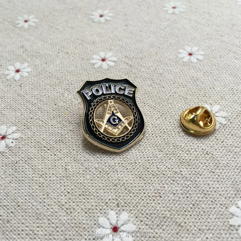 100pcs Masonic Lapel Pin crafted enamel badge with cutout square and compass inside the lapel pin for police