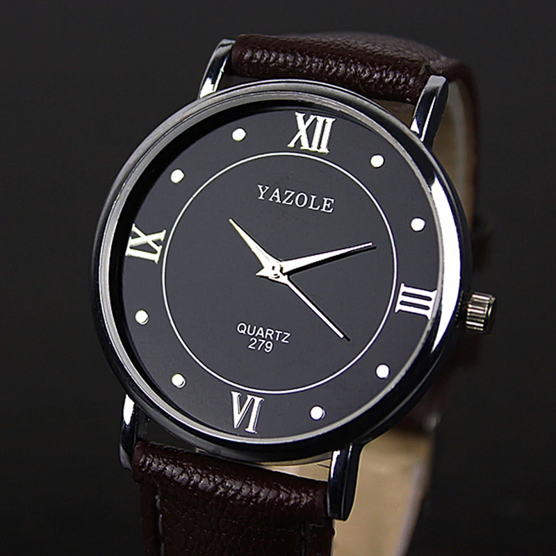 

Top Brand YAZOLE Wrist Watch Men Watch Fashion Men's Watch Leather Waterproof Watches Clock relogio masculino erkek kol saati