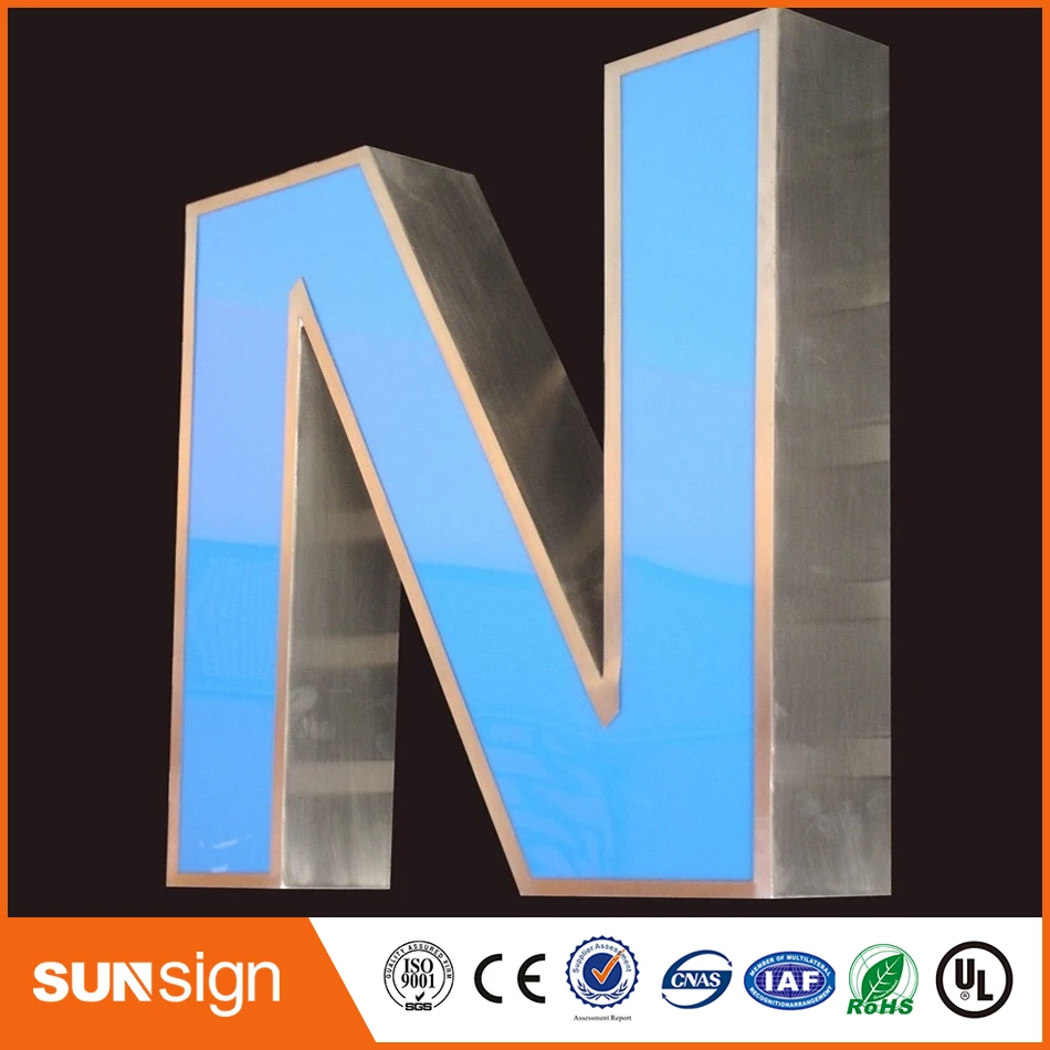 custom LED light box letters stainless steel LED letter lights