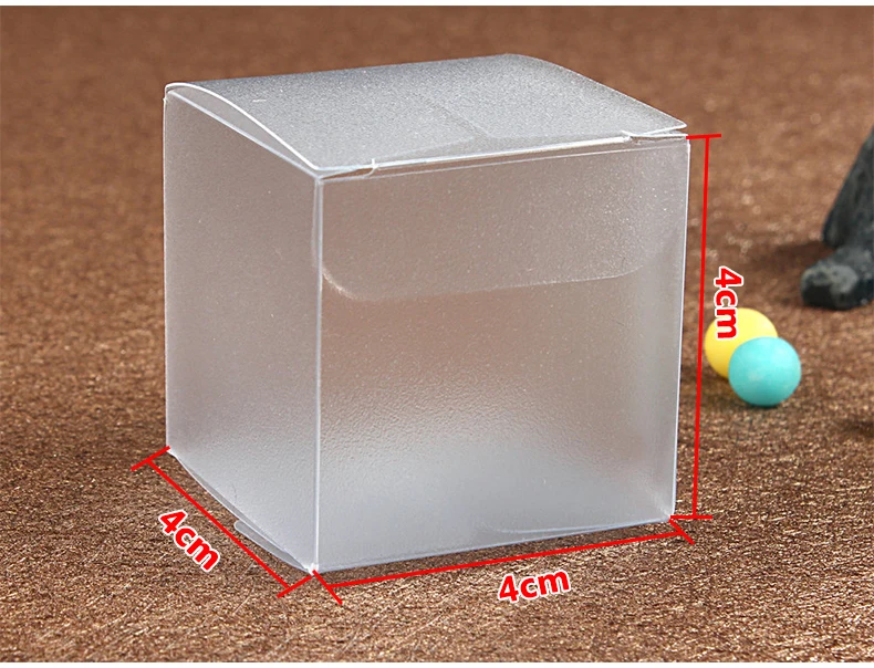 50pcs 4*4*4cm Frosted Pvc Box Plastic Clear Box Wedding Gift Boxes For Jewellery Candy Packaging Display Boxes Diy Cases Storage