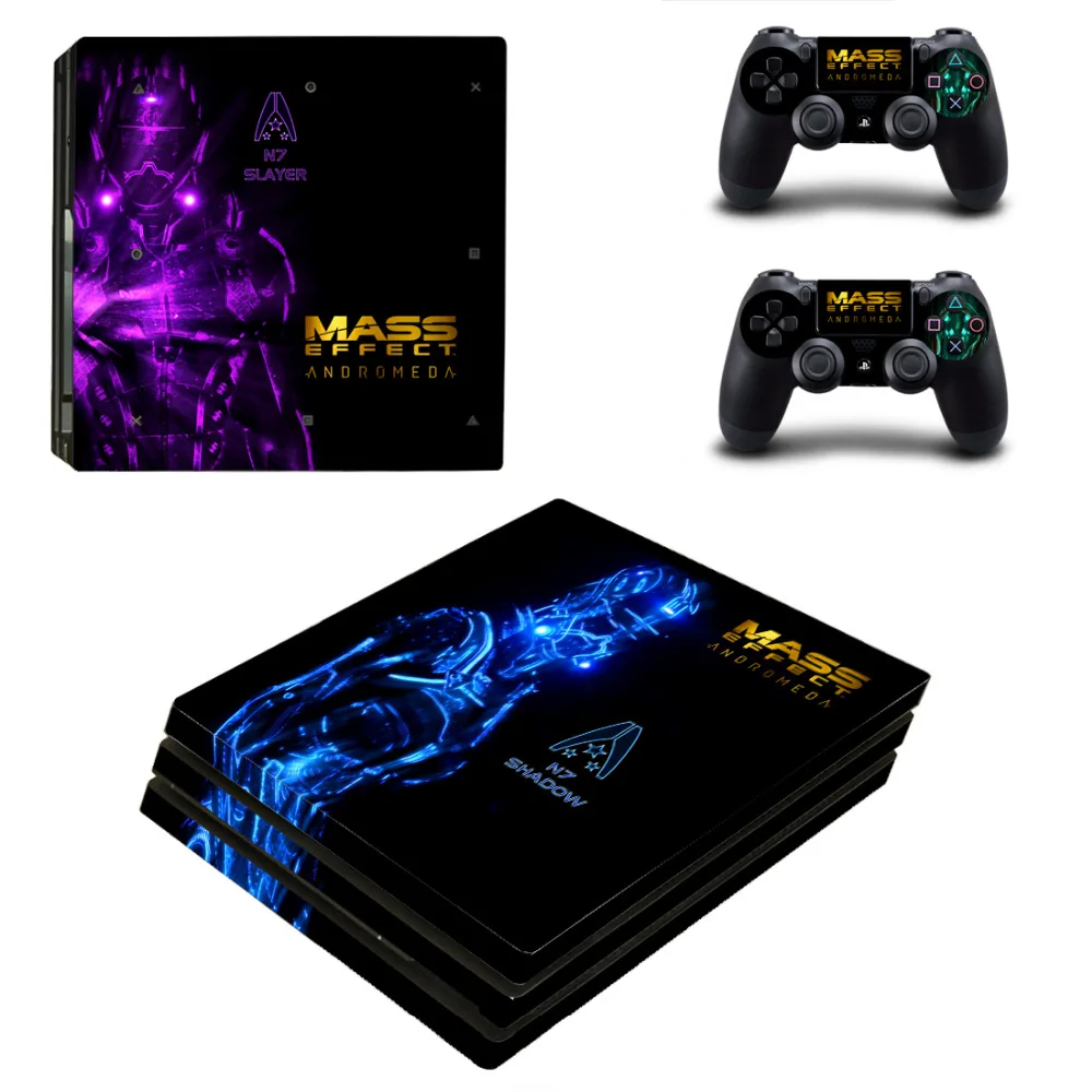 Efek Massa Andromeda PS4 Pro Stiker Kulit untuk Sony PlayStation 4 Pro Konsol dan Pengendali PS4 Pro Stiker Kulit Decal