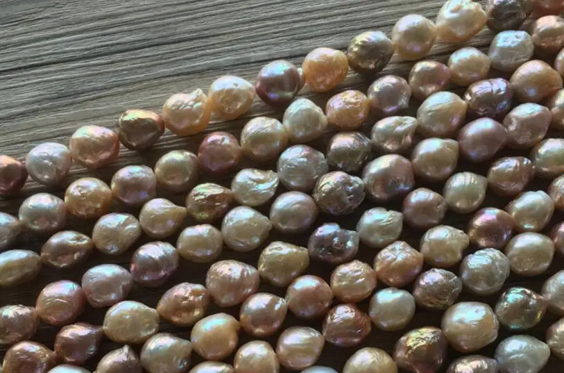 

Genuine AAA Natural Pearl 11-13MM Colorful baroque freshwater pearl loose beads DIY gift one strands Hole Approx 1mm 37CM 15''