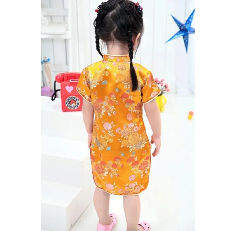 Floral Baby Qipao Girl Dress Chi-Pao Cheongsam New Year Gift Children Clothes Kids Dresses Girls clothing Wedding Princess Dress