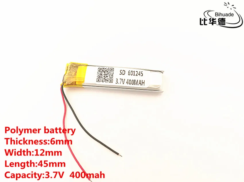 1 ピース/ロット 3.7 V 、 400 mAH 、 601245 ポリマーリチウムイオン/リチウムイオン電池のためのおもちゃ、電源銀行、 GPS 、 mp3 、 mp4