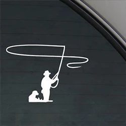 No Background Fly Fishing Vinyl Sticker Car Truck Bumper Window Decals Decoration Cool Man's Car Accessories Stickers Decor