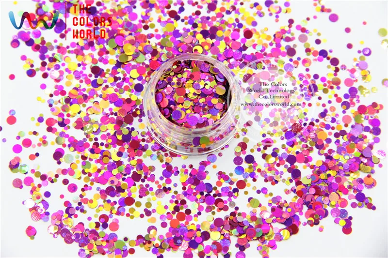 RA321-173 Kết Hợp Màu Sắc Dot hình dạng vòng Glitter cho nail art, nail gel, trang điểm và trang trí TỰ LÀM