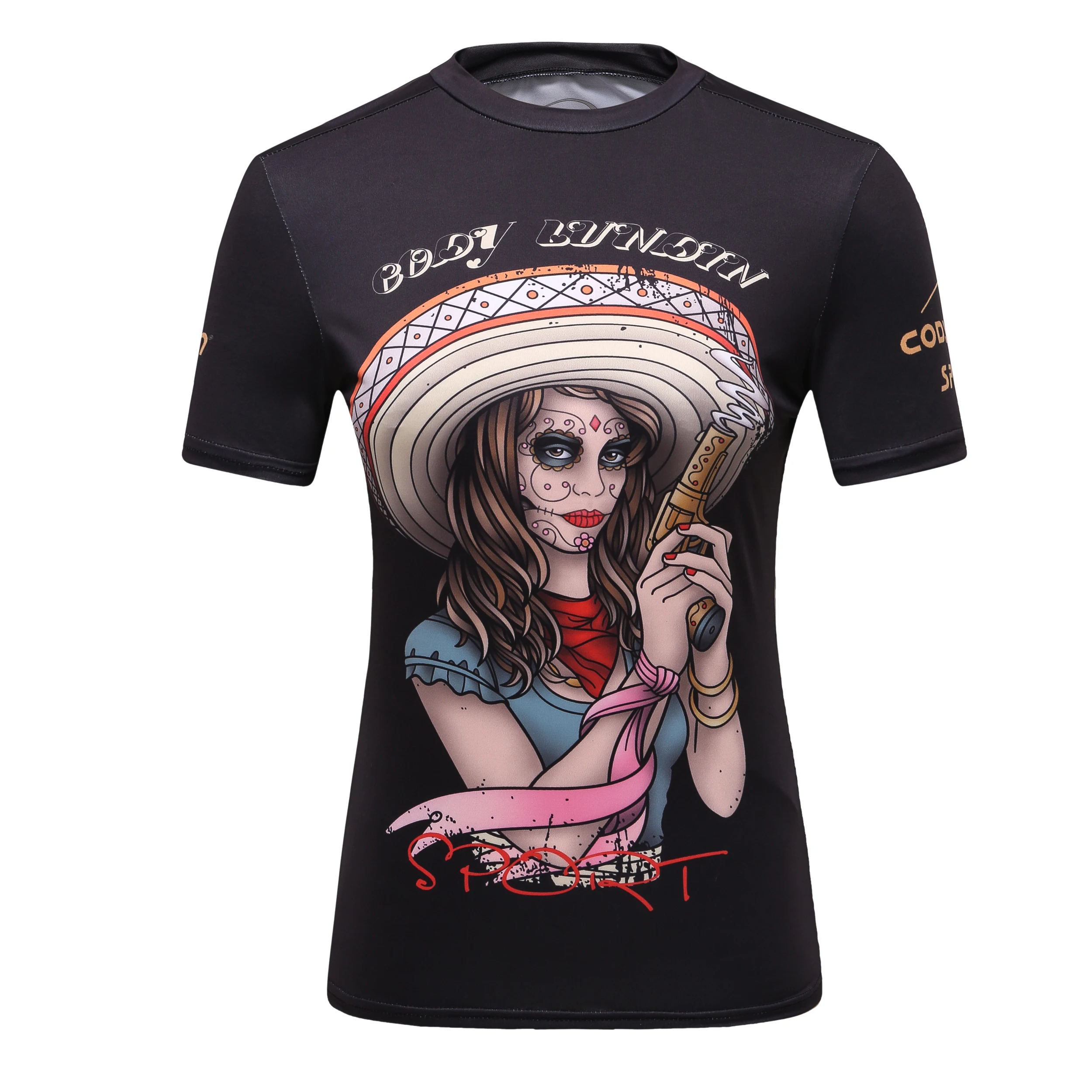 Brand New Summer Women Short Sleeved T shirt Compression Shirt Fitness 3D Print Casual Shirt Lady Clothing Brand tees t-shirt