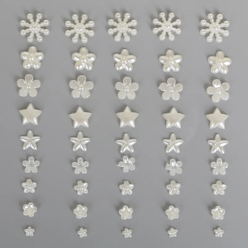 36 Styles Cheap Handcraft Ivory ABS Imitation Pearls Multi-Size Flower Star Bowknot Beads for DIY Jewelry Garment Craft Making