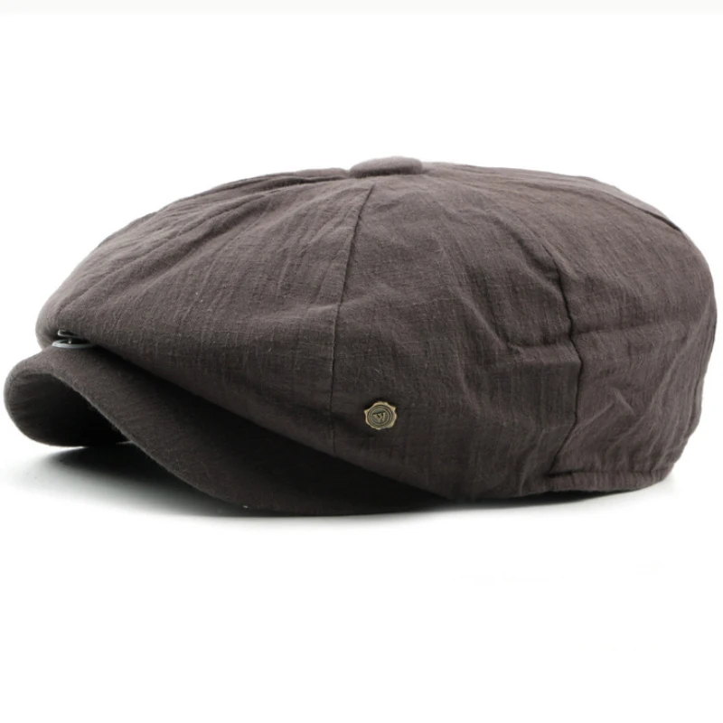 HT2327 Hot Sale Summer Sun Caps for Men Women Berets Solid Plain Octagonal Caps Artist Painter Flat Gastby Beret Cap