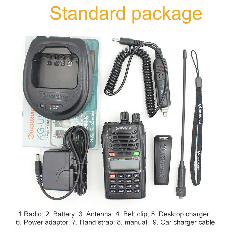 Original WOUXUN KG-UVD1P Dual Band Two Way Radio with 1700mAh Battery FM Transceiver UVD1P Walkie Talkie UHF VHF HAM Radio