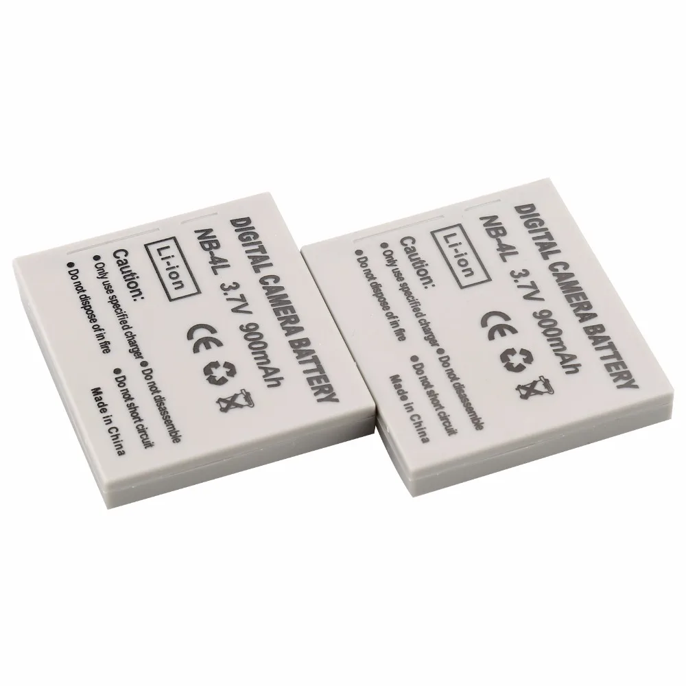 Probty 2Pcs NB-4L NB4L NB 4L Rechargeable  Battery For Canon IXUS 40 30 50 55 S5 WA60 TX1 DS4 SD960 IS 255 HS Camera