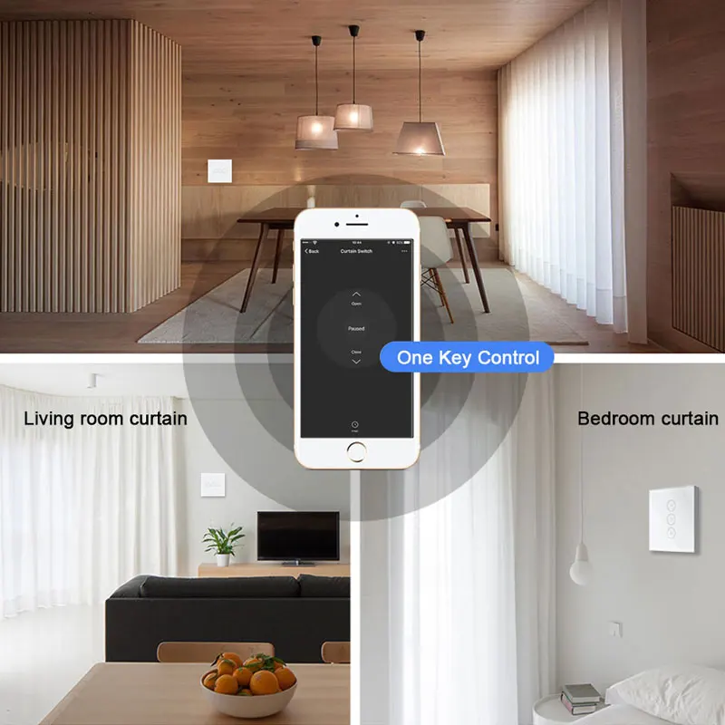 WIFI สมาร์ทสวิตช์ม่าน Smart Life Tuya APP ไฟฟ้าผ้าม่าน Roller Shutter ทำงานร่วมกับ Alexa และ Google Home