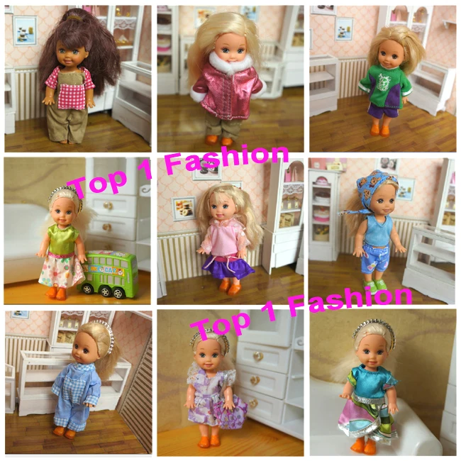 2014 New arrvial wholesales 10pcs cloth and dress for mini kelly simba barbie doll