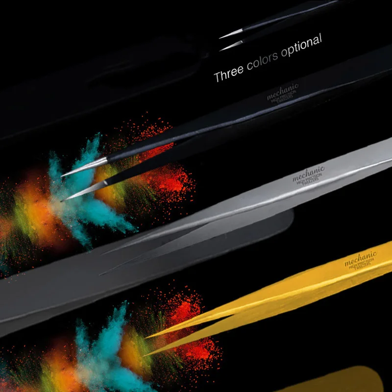 MECHANIC Precision Tweezers Anti Static High Toughness Durable SMD PCB BGA Tweezers for Phone Motherboard Repair Tool