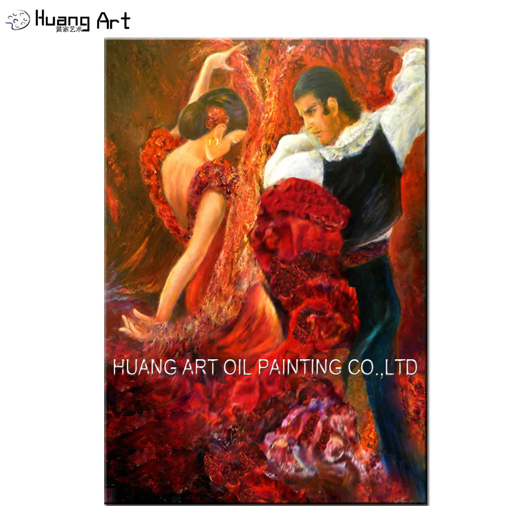 

Top Artist Pure Hand-painted High Quality Impression Flamenco Dancer Oil Painting on Canvas Couples Dancing Oil Painting