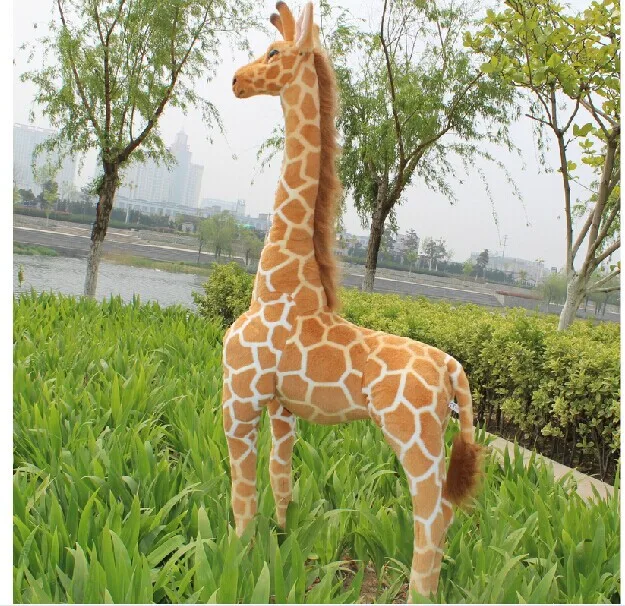 plush simulation giraffe toy lovely standing giraffe doll birthday gift about 95cm 0462