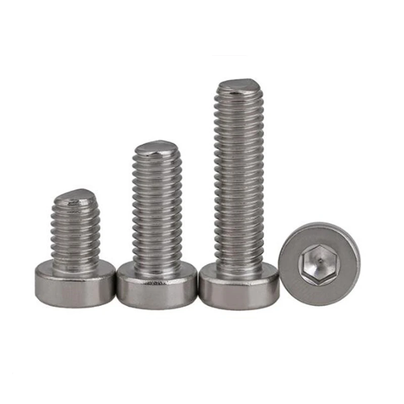 M2 M2.5 M3 M4 M5 M6 M8 M10 304 A2-70 stainless steel DIN7984 Hex Hexagon Socket Thin Low Short Profile Head Allen Cap Screw