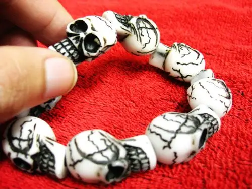 new fashion bracelet pattern white skull totem men's tibet jewelry