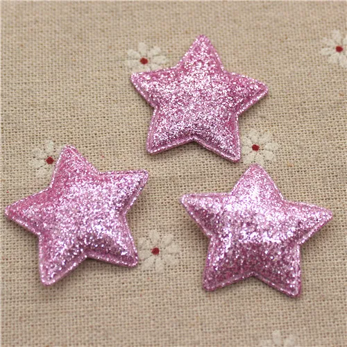 3.3m 40pcs mix color Star Non-woven patches glitter Felt Appliques for clothes Sewing Supplies diy craft ornament