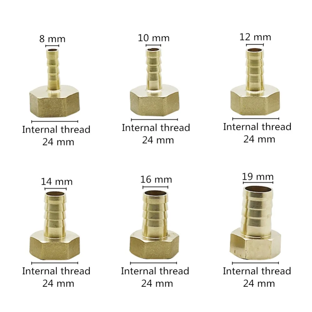 8/10/12/14/16/19mm Barbed Pipe Fitting with 3/4