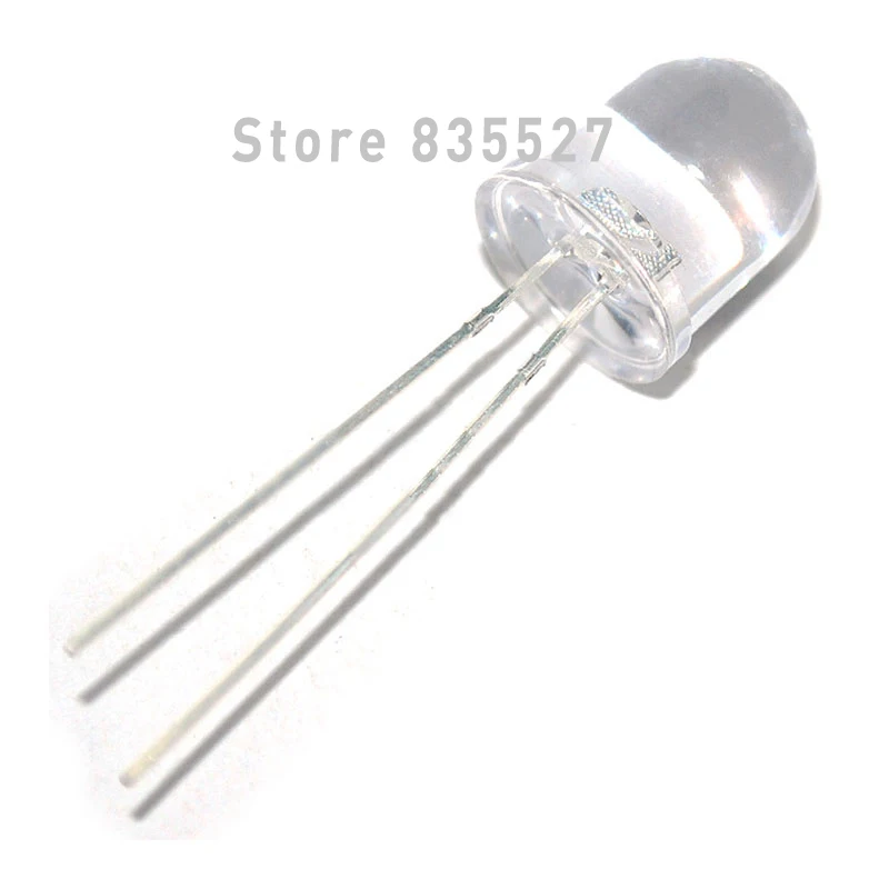 20pcs/lot F10 Round Water Clear 10mm White LED Super Bright Light Lamp beads Emitting Diode Diodes DIP For DIY lights head