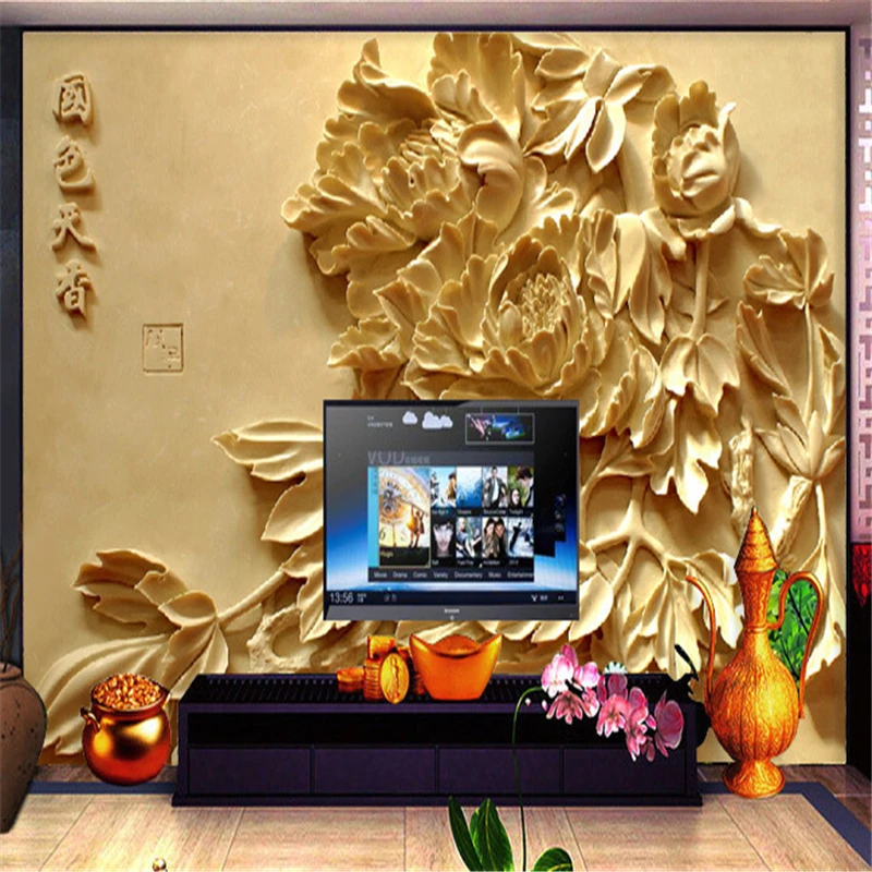 beibehang  Exquisite carvings TV backdrop birds Liyuan seamless mural custom wallpaper 3d wall murals wallpaper wall paper