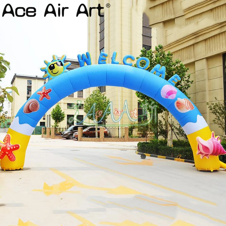 Colorful inflatable ocean arch, inflatable welcome cartoon arch for sale