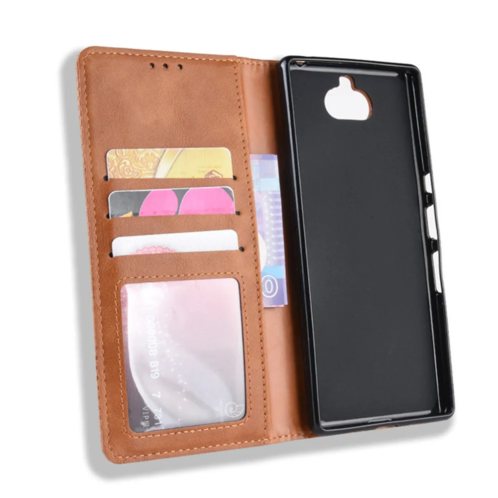For Sony Xperia 10 Case Luxury Flip PU Leather Wallet Magnetic Adsorption Case For Sony Xperia 10 Plus 10plus Phone Bag Cases