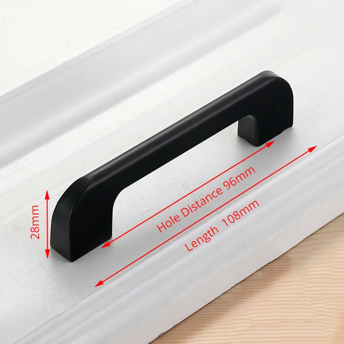 KAK 10 Stück schwarze Schrankgriffe im amerikanischen Stil aus massiver Aluminiumlegierung für Küchenschrank, Schubladenknöpfe, Möbelgriff-Hardware