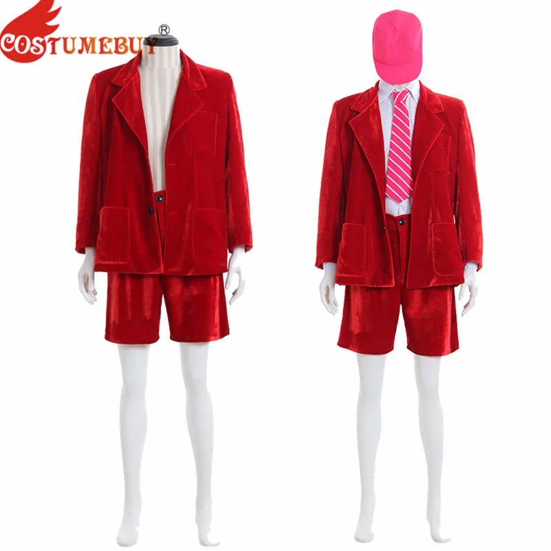 CostumeBuy AC/DC Band Angus Young School Boy Outfit Cosplay Costume Jacket Coat Short Pants Shirt Red Suit Full Set Custom Made