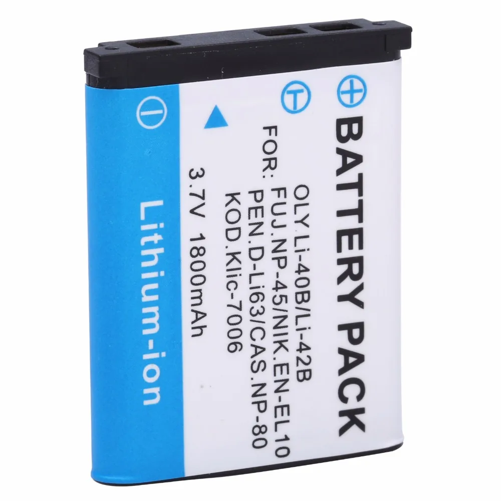 Probty Li-40B LI-42B LI40B LI42B Li-Ion Batterijen Voor Olympus U700 U710 FE230 FE340 FE290 FE360 Camera 1800Mah Voor Nikon EN-EL10