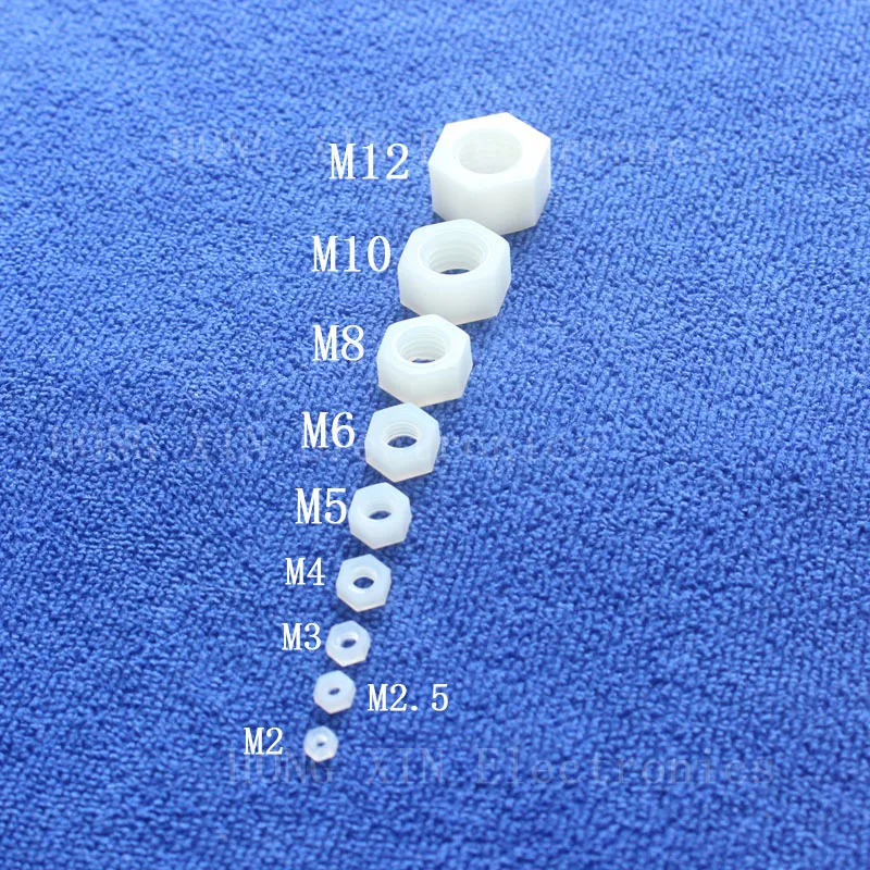 M3 white 100pcs nylon hex nut 3mm plastic nuts Meet RoSH standards Hexagonal PC Electronic accessories Tools etc high-quality