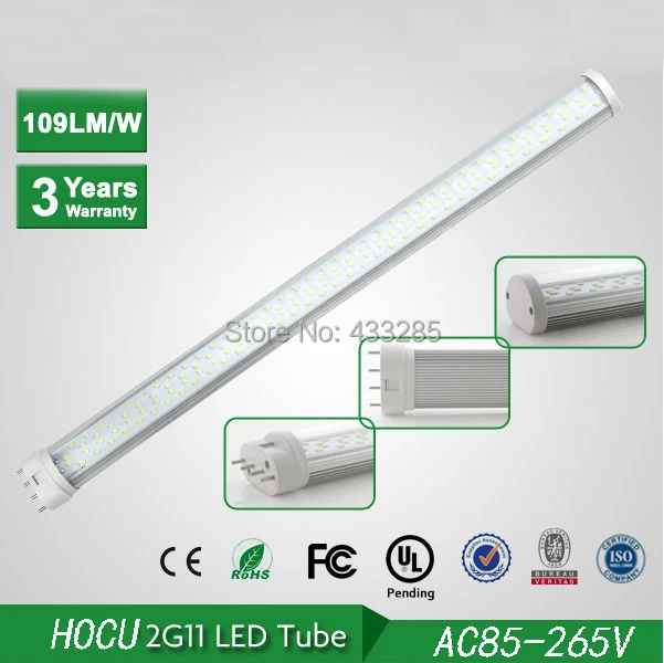 

Wholesale - 2G11 LED Tube 21W 2835 SMD 535mm PL Tube bulb high Power Fluorescent 60 Watt replacement 110V 220V Free Shipping