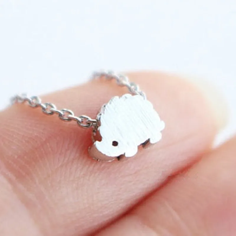 Female Hedgehog Pendant Necklace Statement Handmade Fashion Hedgehog Charm Necklace
