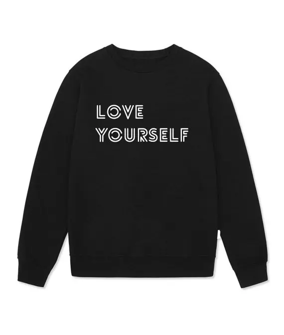 

Sugarbaby Love Yourself Sweatshirt Crew Neck Fashion Jumper Long Sleeve Tumblr Sweatshirt High quality Unisex Tops drop ship