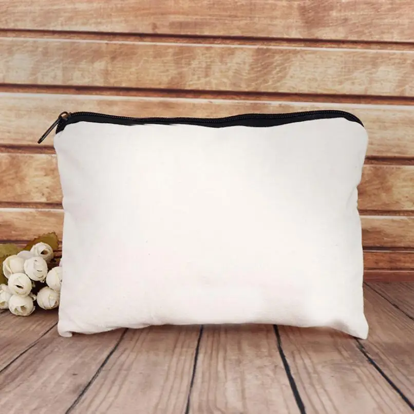 19cmx15cm blank canvas zipper Pencil cases pen pouches cotton cosmetic Bags Mobile phone bag LX6420