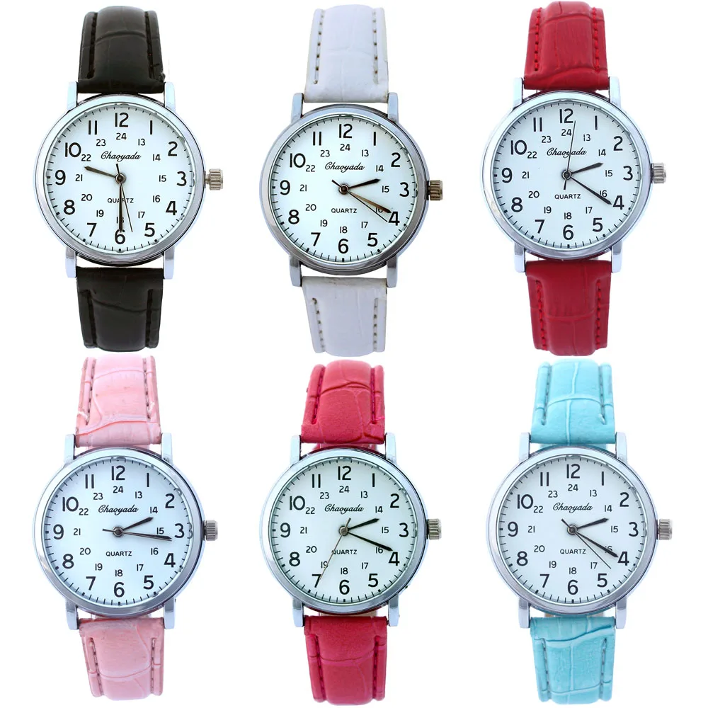 Montre analogique en cuir pour enfants, montre-bracelet à Quartz en acier inoxydable, pour garçons et filles, pour femmes, livraison directe