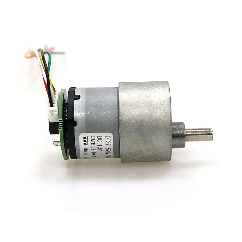 12v redutor de alto torque ab motor dc bifásico 37-520 codificador de motor dc com codificador hall para carro inteligente peças de robô diy