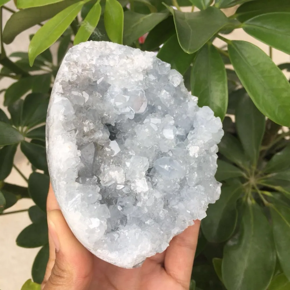 Natural raw blue celestin Crystal gemstone geode meditation healing chakra rough celestine crystal cluster home decoration