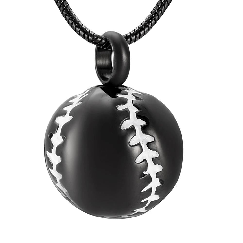 IJD9908 cremated remains jewelry Wholesale 20mm Stainless Steel Baseball Cremation Urn Pendant Human memorial necklace for ashes