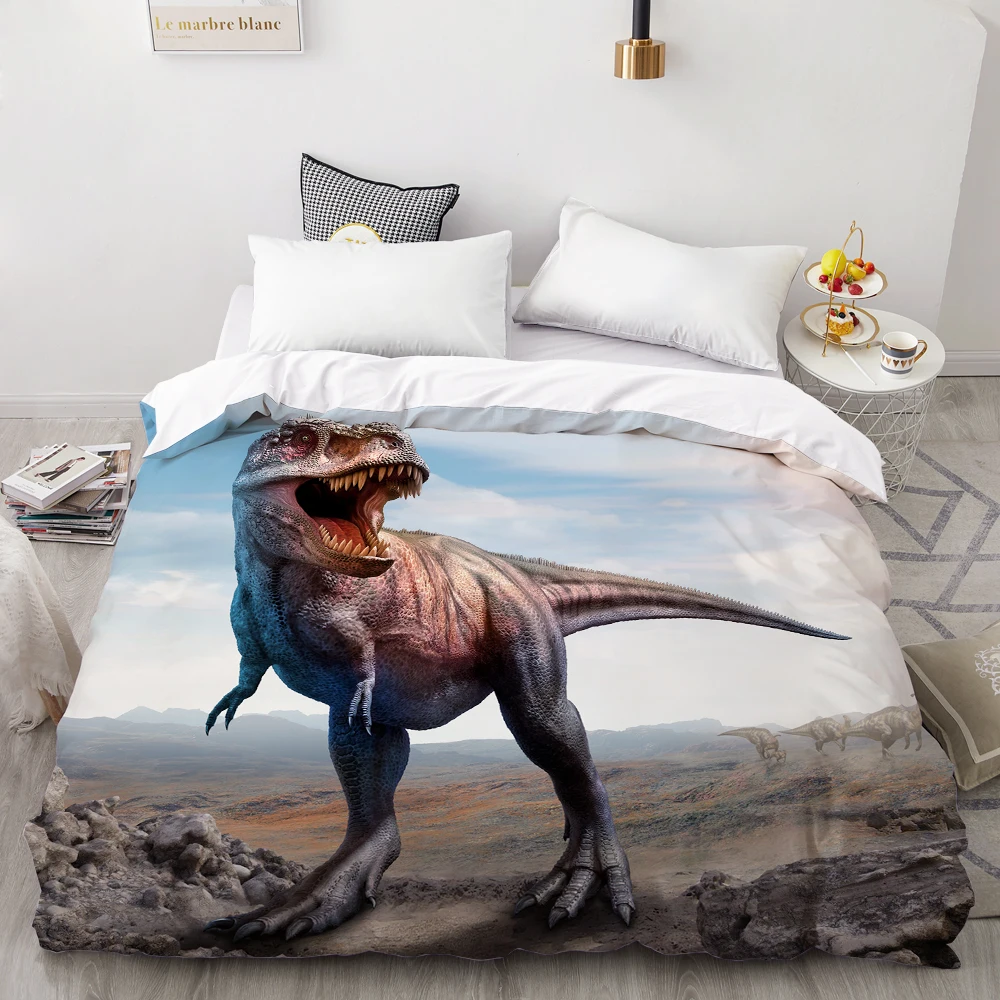 3D HD Digital Printing Custom Duvet Cover,Comforter/Quilt/Blanket case Single Bedding 140x200 Cartoon Dinosaurs Drop Shipping