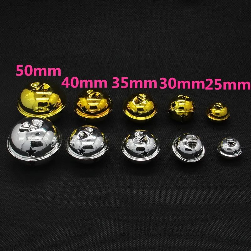 25/30/40mm Dzwonki bożonarodzeniowe Rzemiosło Srebrny Złoty Kolor Jingle Bells 10szt Ozdoby świąteczne Cascabeles Manualidades