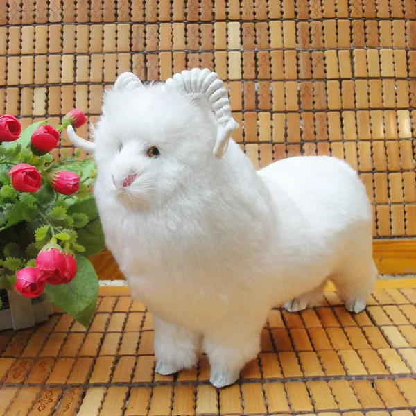 simulation animal 23x20cm white sheep model toy polyethylene&furs Resin handicraft,home decoration gift A1427