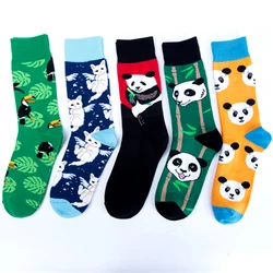 Crew Cool Cat Panda Bamboo Animal Premium Men Women Crazy Socks Happy Short Male Cotton Pop Crazy Female Winter Warm Socks