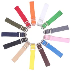 10pcs wholesale 14mm 16mm 18mm 20mm 22mm Solid color Perlon Woven Nylon watchbands bracelet fabric Woven Watch Strap Band Buckle