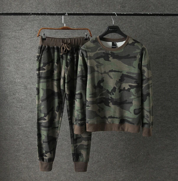 men\'s set Camouflage hoodies and sweatpants set Casual Sportswear Suit mens sporting tracksuit set