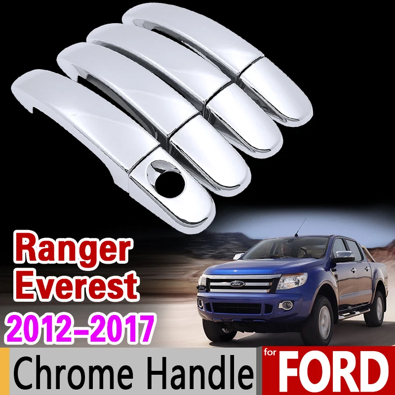

Хромированная крышка ручки для Ford Ranger Everest 2012-2017, комплект отделки, расширенный Wildtrak 2014 2015, автомобильные аксессуары, наклейки, Стайлинг автомобиля