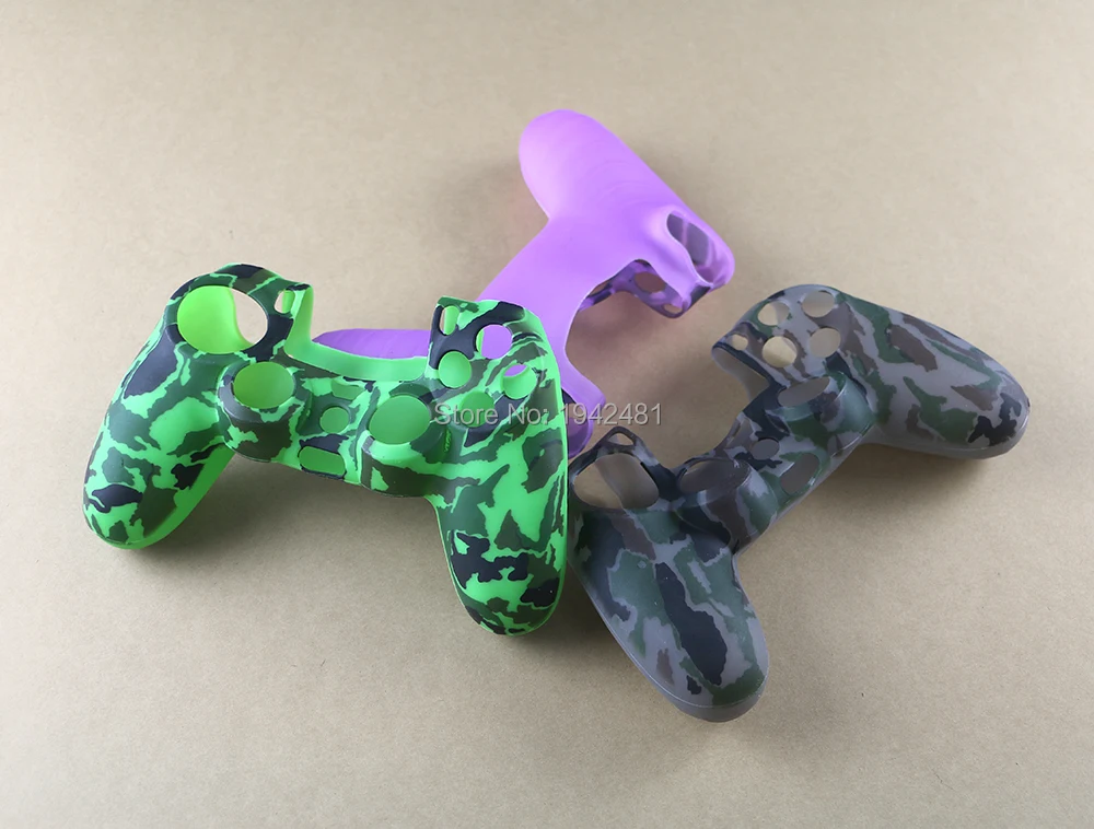 1PCS High Quality Camouflage Silicone Skin Protective case cover  for PS4 Controller More Colors